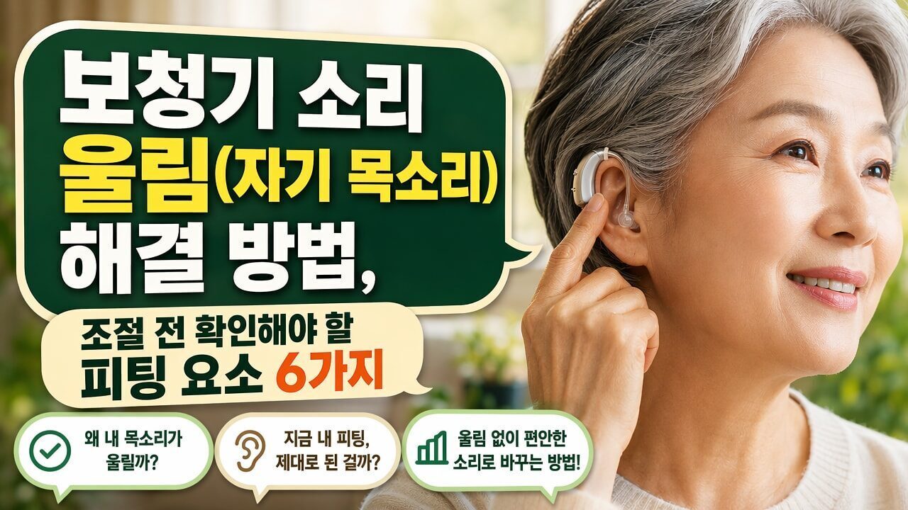 보청기 소리 울림(자기 목소리) 해결 방법, 조절 전 확인해야 할 피팅 요소 6가지