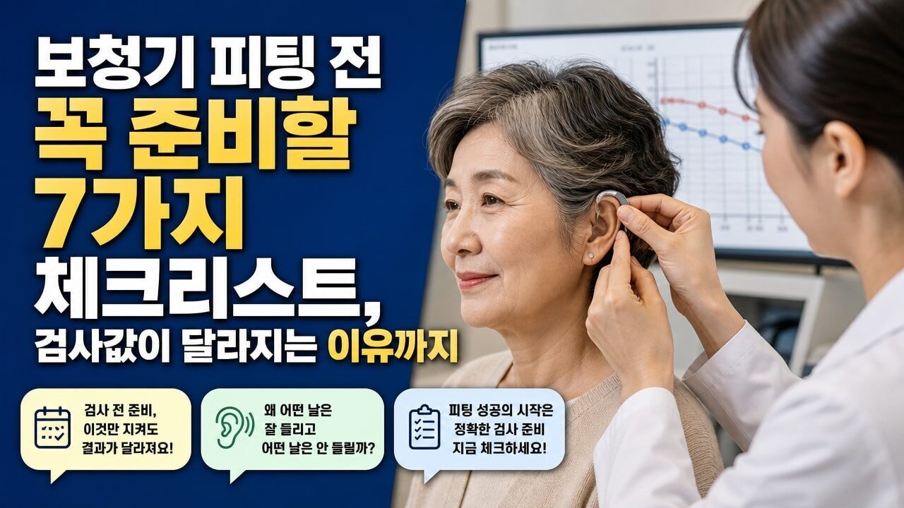 보청기 피팅 전 꼭 준비할 7가지 체크리스트, 검사값이 달라지는 이유까지