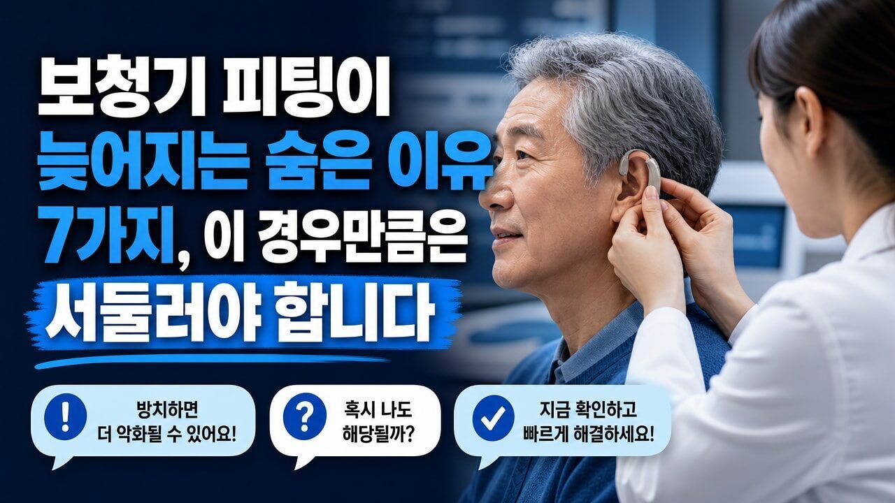 보청기 피팅이 늦어지는 숨은 이유 7가지, 이 경우만큼은 서둘러야 합니다