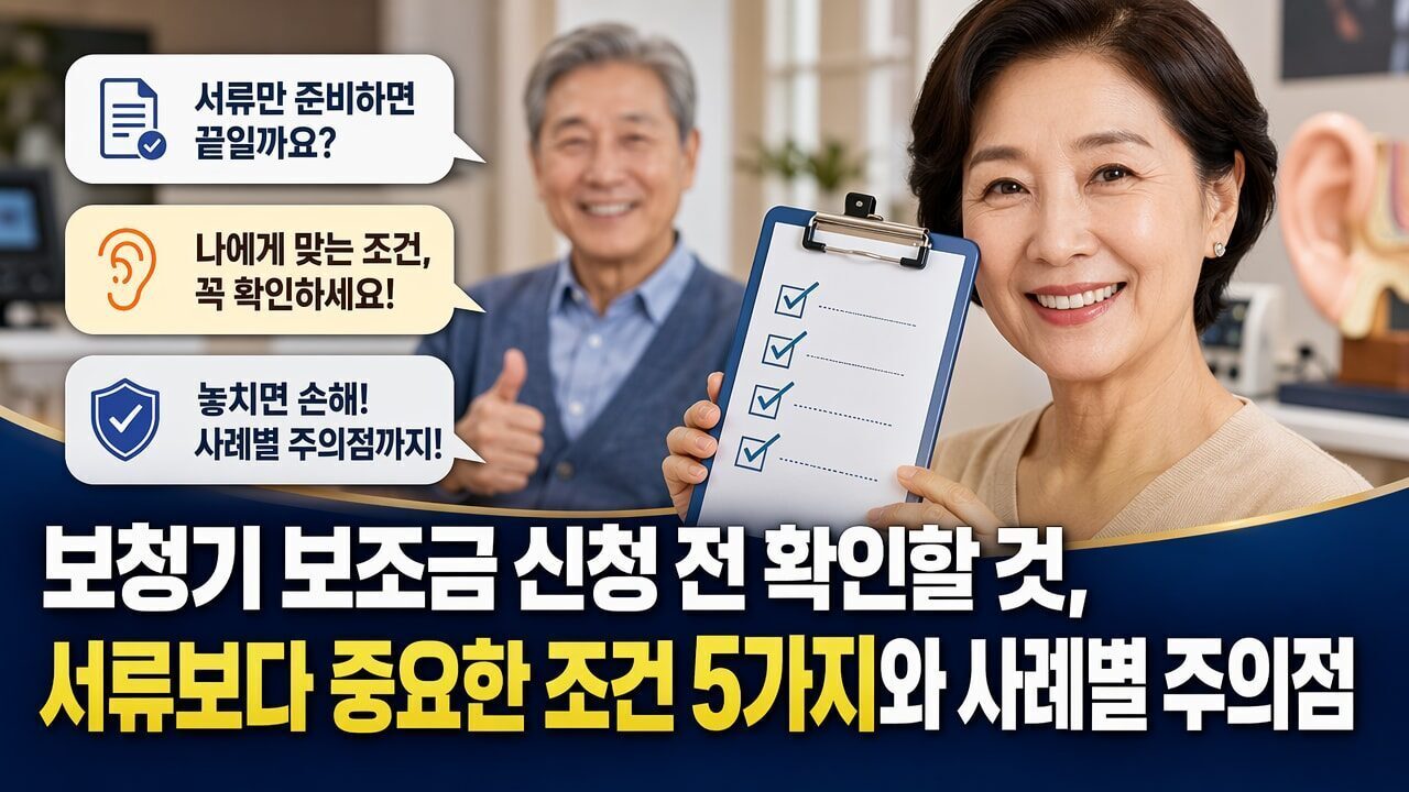 보청기 보조금 신청 전 확인할 것, 서류보다 중요한 조건 5가지와 사례별 주의점