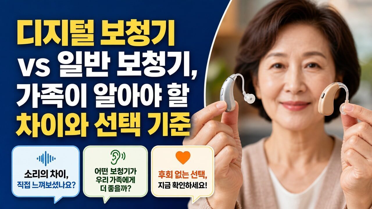 디지털 보청기 vs 일반 보청기, 가족이 알아야 할 차이와 선택 기준