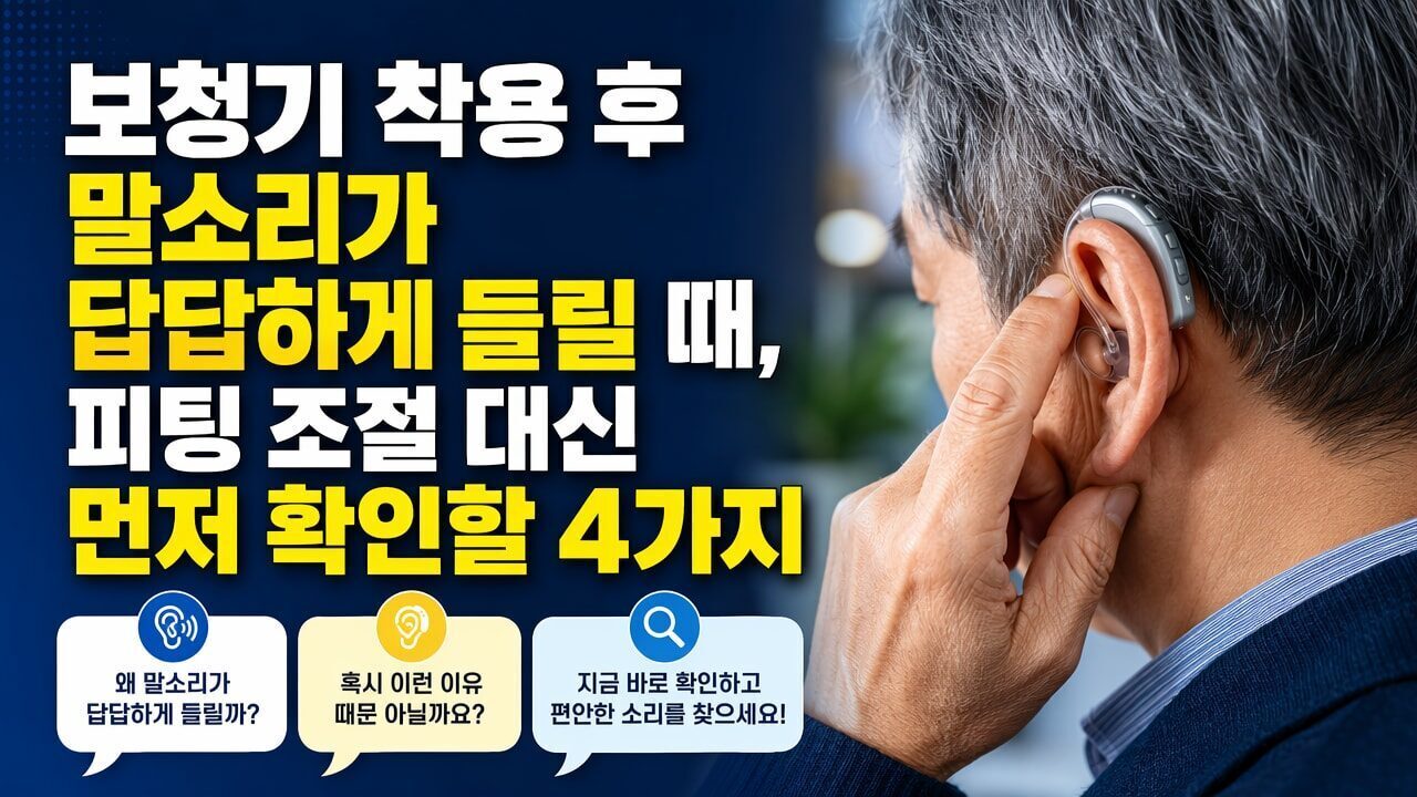 보청기 착용 후 말소리가 답답하게 들릴 때, 피팅 조절 대신 먼저 확인할 4가지
