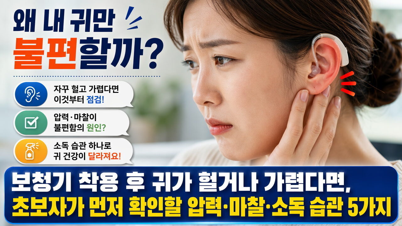 보청기 착용 후 귀가 헐거나 가렵다면, 초보자가 먼저 확인할 압력·마찰·소독 습관 5가지